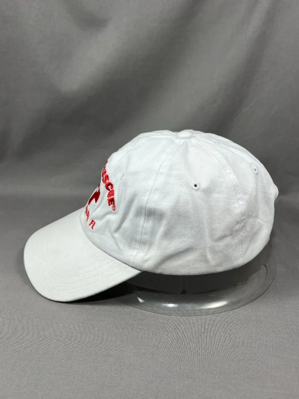 Shark Rescue Jensen Beach Florida Hat Strapback White Adjustable Adult Dad Cap
